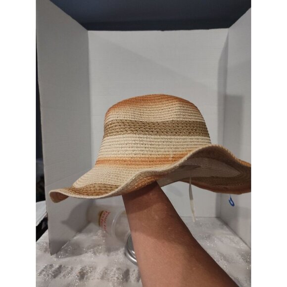 Woven Straw Paper Hat 57CM Medium Multicolor 100% Paper Lightweight Summer - Picture 14 of 14